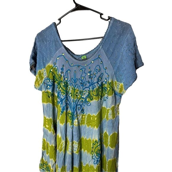 Sunflower‎ Brand Women Free size Sleeveless Blue Green Sequins Pullover Dress - Picture 2 of 10